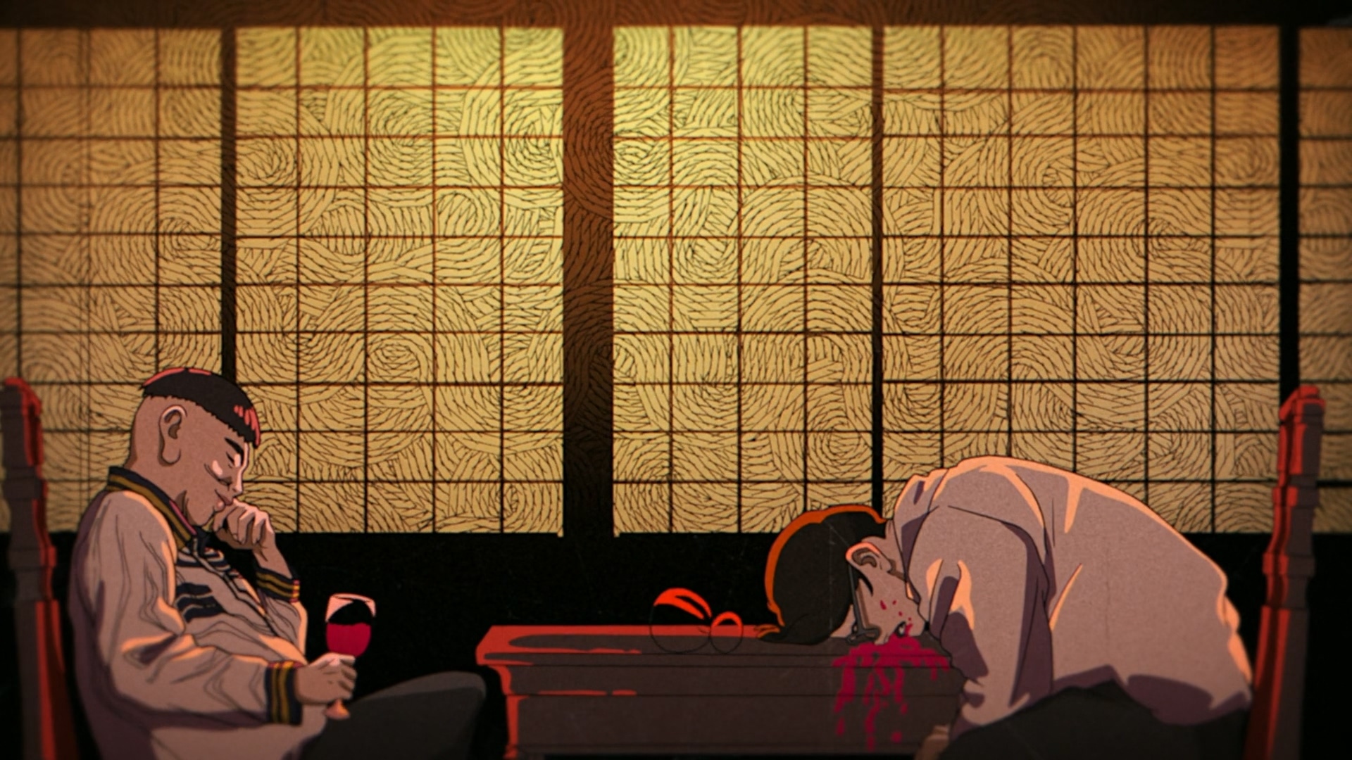 平殿器(CV:长嶝高士),大和最高官职的内务卿,看似大腹便便的搞笑人物,实际上是毒杀了先帝,并操控当今朝政,性格阴狠残虐的野心家。 image