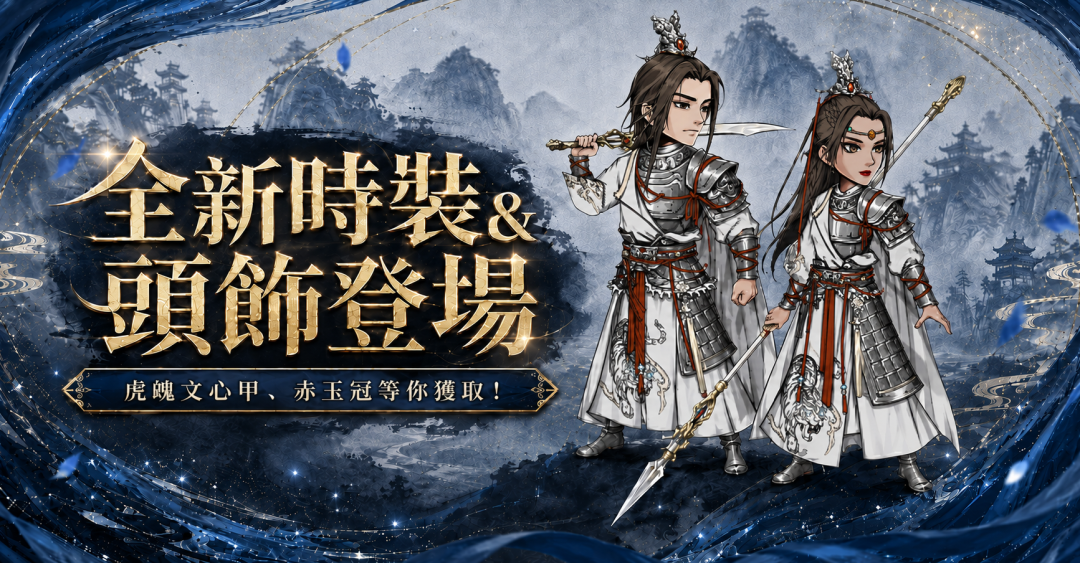 全新時裝虎魄文心甲、赤玉冠登場!立即回歸江湖獲取! image