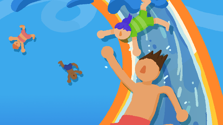 [游戏][资讯][PC]派對競速遊戲《飆速滑水道 AQUA FALL》體驗版趁 Steam 新品節正式登場  在滑水道上飛馳！